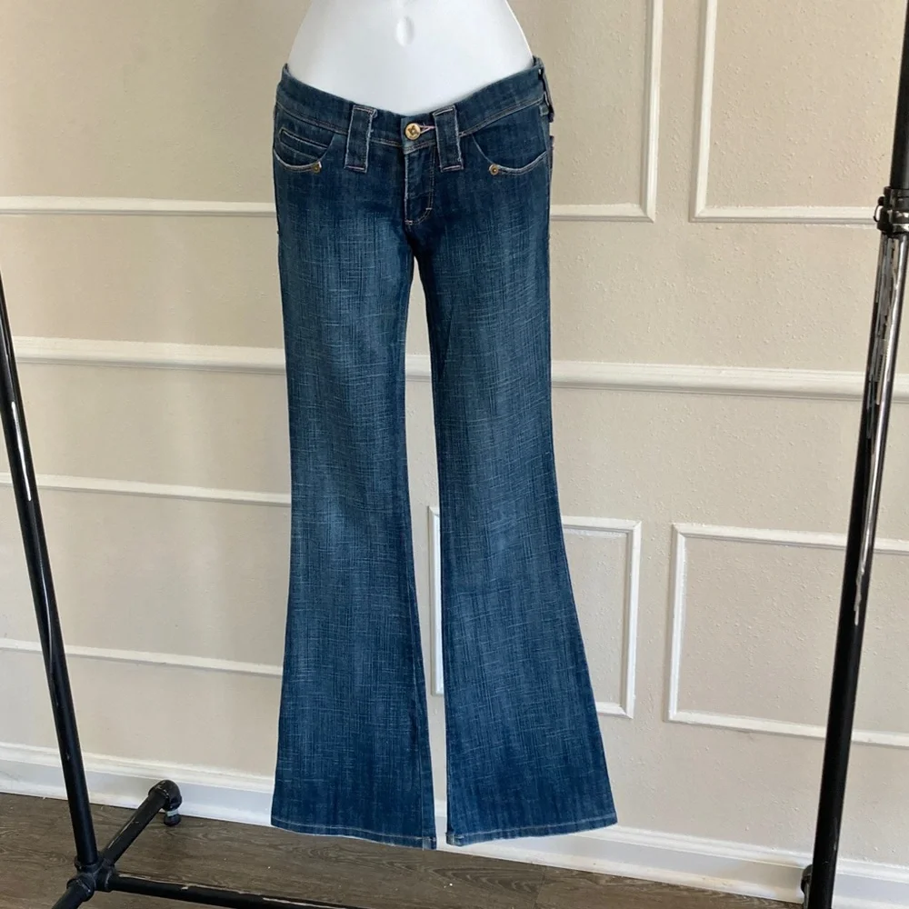 Frankie B. Dark Blue Flare Jeans - Picture 2 of 6